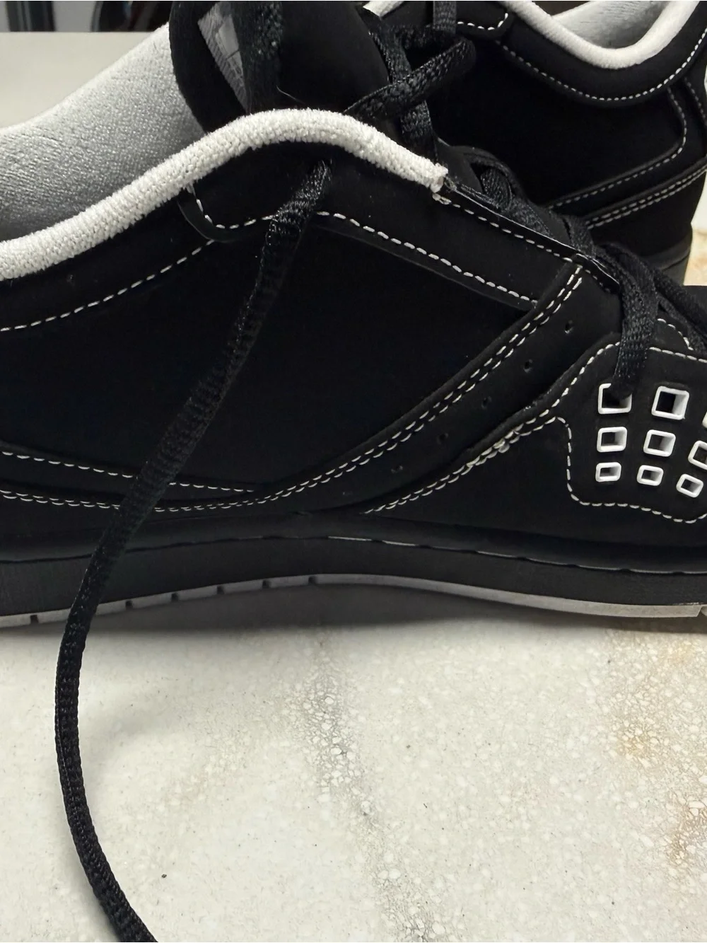Jordan Men's Black and White Low-Top Basketball Sneakers